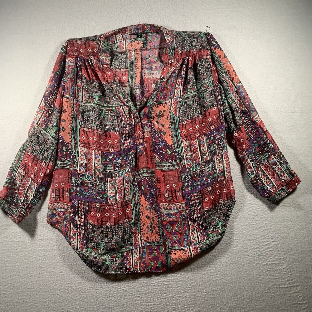 MAC DOUGAL & HOUSTON Multicolor Long Sleeve Blouse Women's Size L